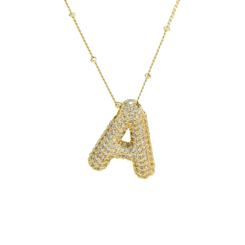 COLLAR LETRA GLOBO BRILLOS